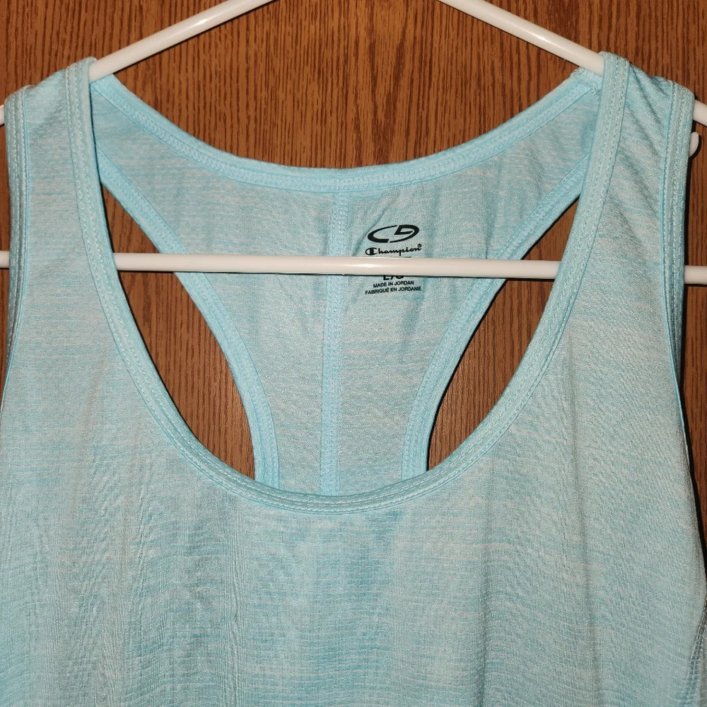 💓 3/$15 Champion Size Large Blue Women's Racerback Tank Top - Picture 3 of 8